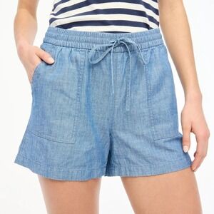 J.Crew Linen-Cotton Drawstring Shorts Chambray Blue XL New With Tags